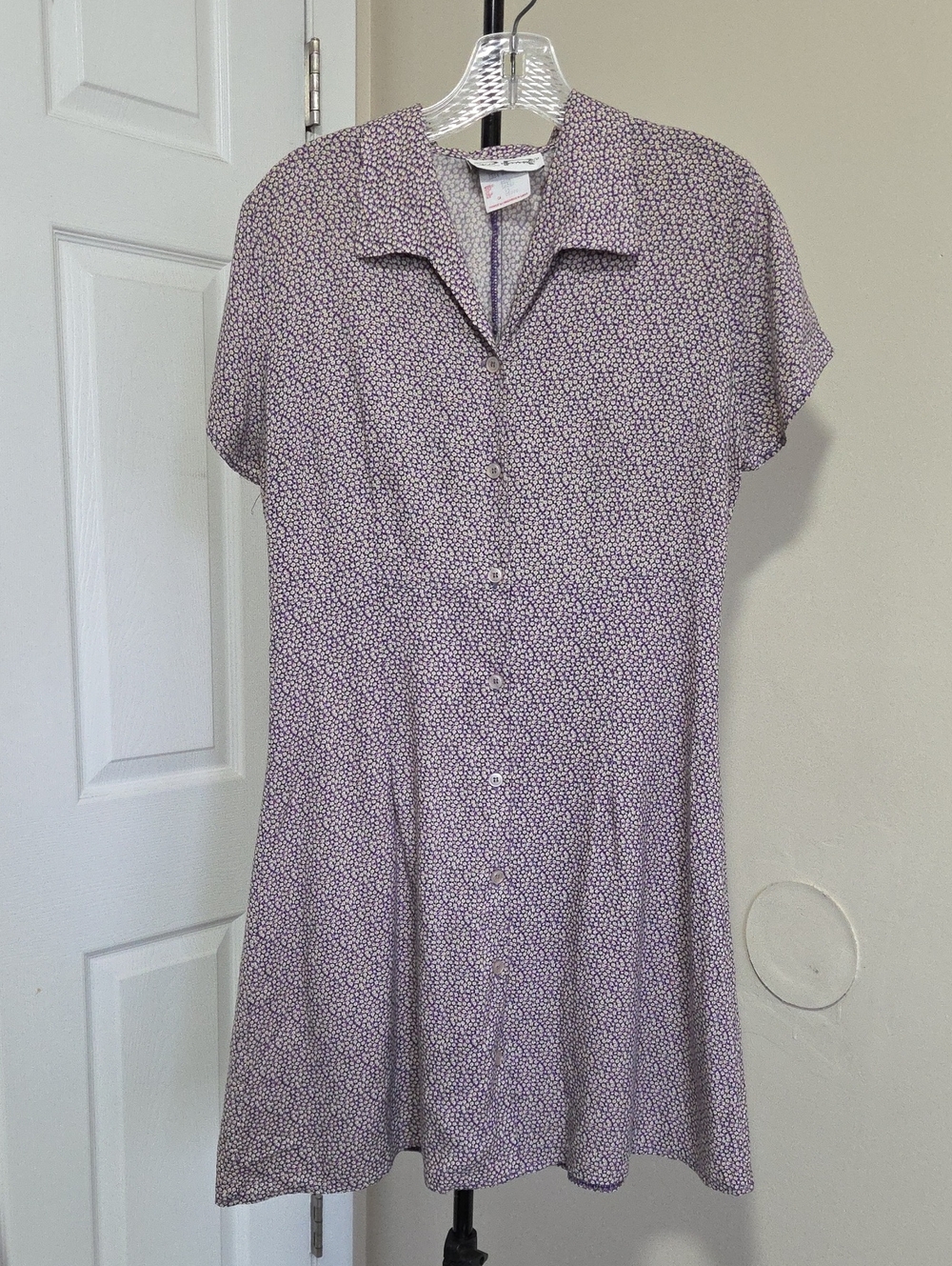 Two Roads Printed Button-Front Short Sleeve Dress